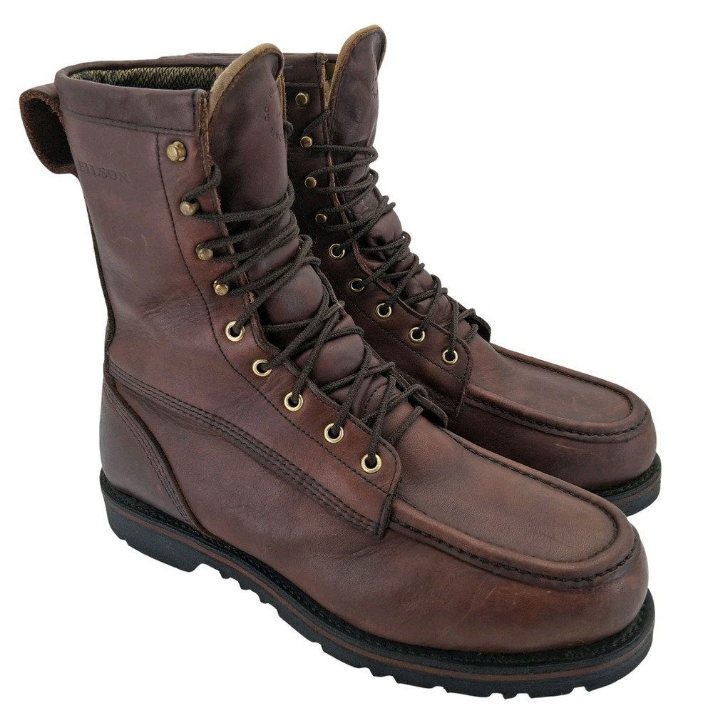 Filson Boots Mens Size 9.5 Brown Leather Insulated Snow Hunting Vibram USA